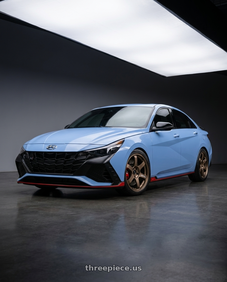 2023 Hyundai Elantra N with Volk Racing TE37 Saga S-Plus 5x100 18x7.5+48 Bronze wheels