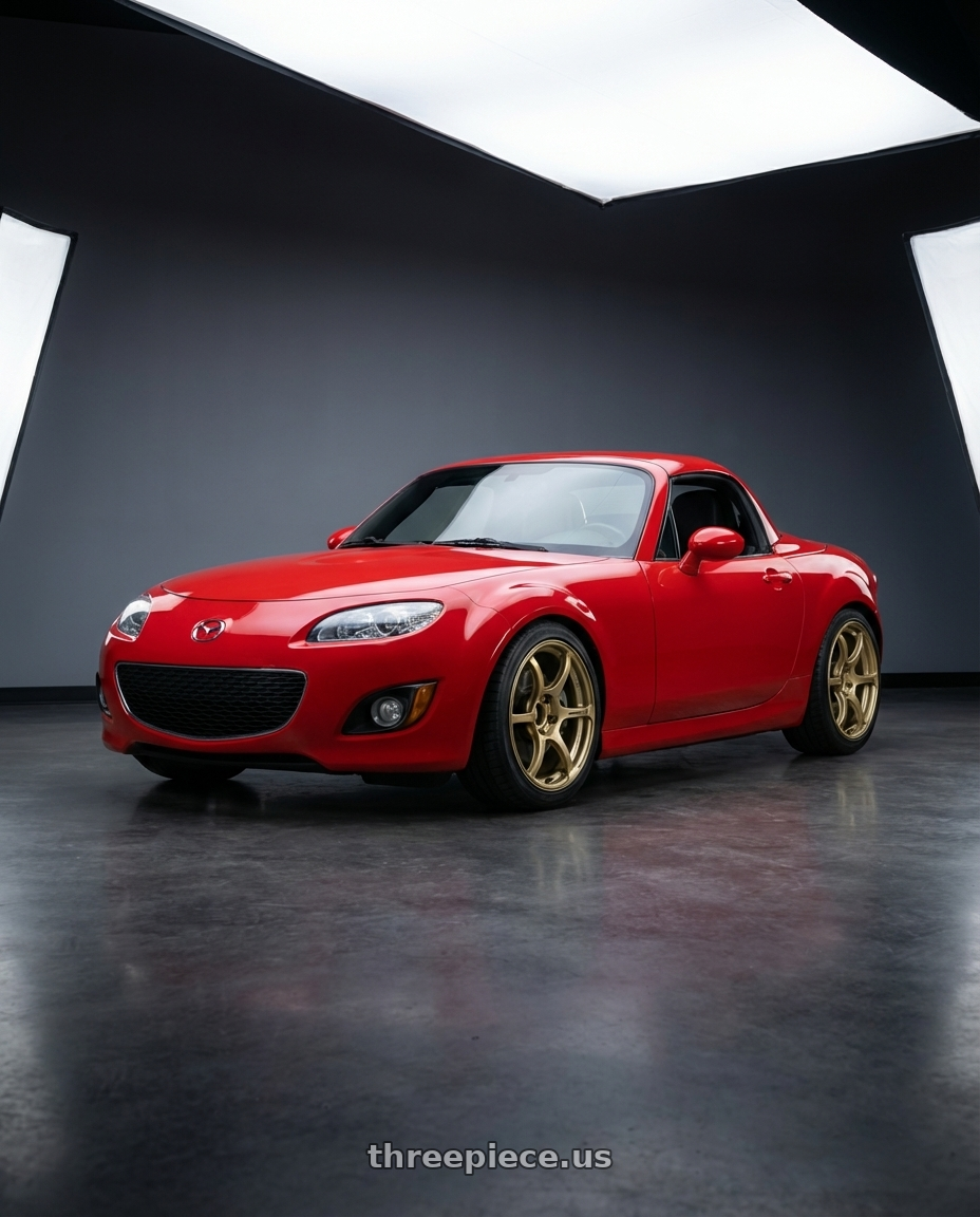 2012 Mazda MX-5 Miata NC with Advan RGIII 5x114.3 17x9.0+45 Gold wheels