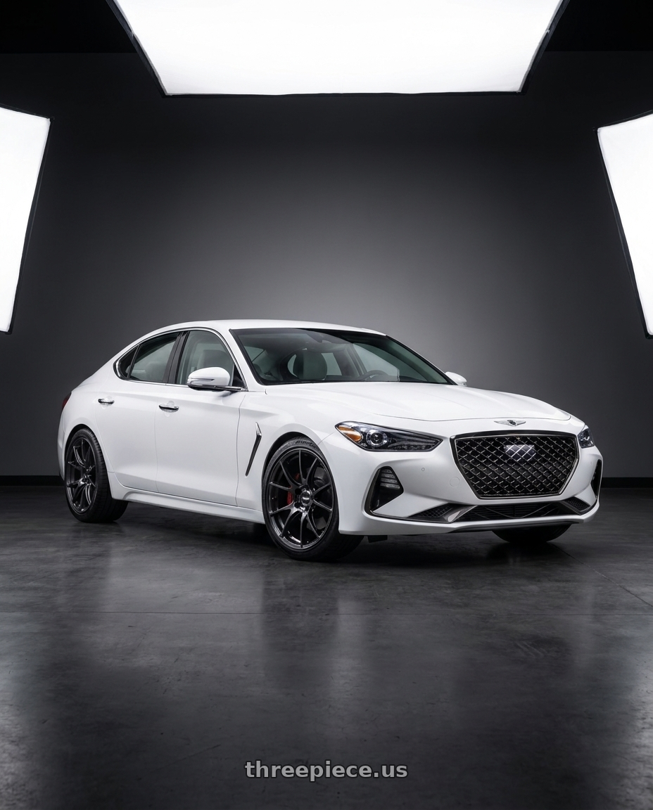2019 Genesis G70 with Volk Racing G16 M-SPEC 5x114.3 19x9.5 +36 PRESSED BLACK CLEAR wheels