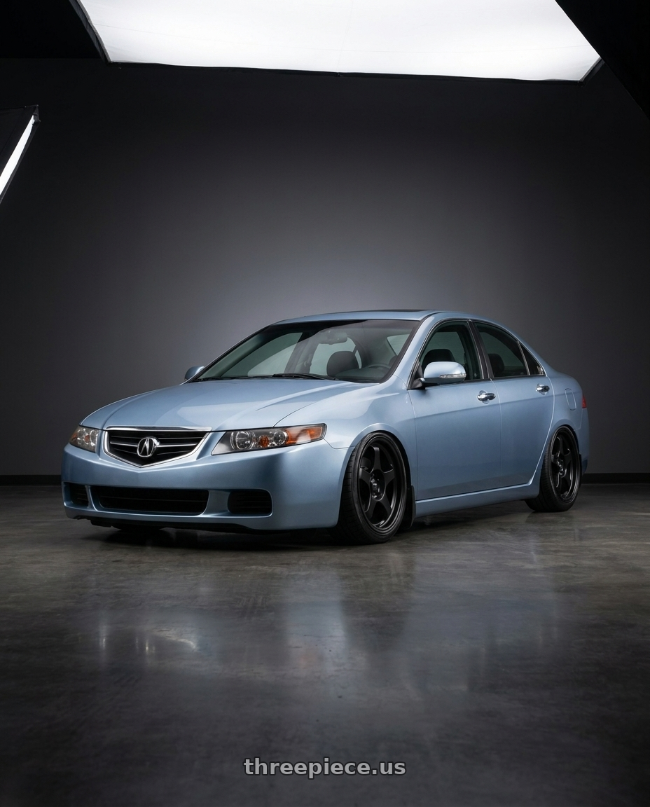 2005 Acura Tsx with Vors SP1 4x100 15x7  +35 All Matte Black wheels