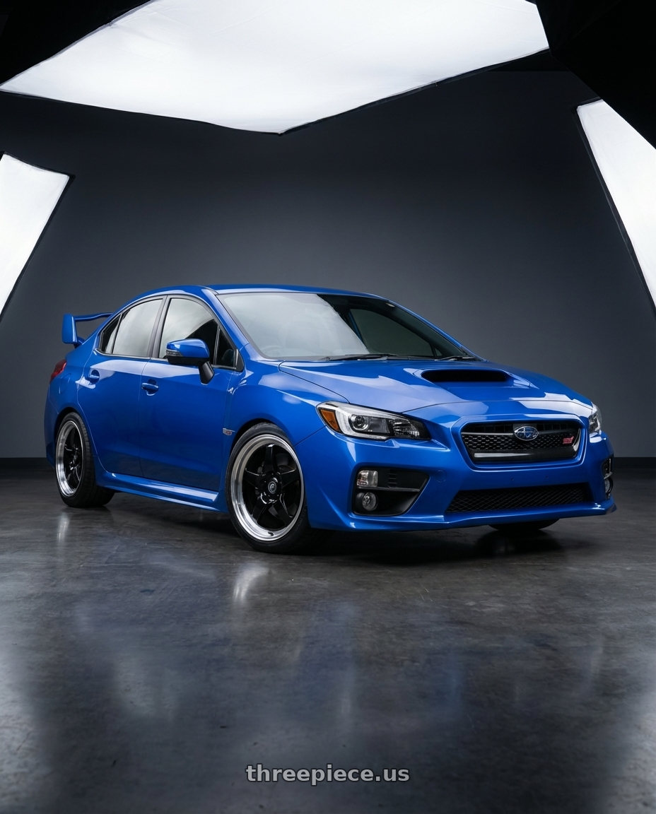 2013 Subaru WRX STI with Forgestar D5 Drag 5x114.3 18x10 +42 Gloss Black Machined wheels