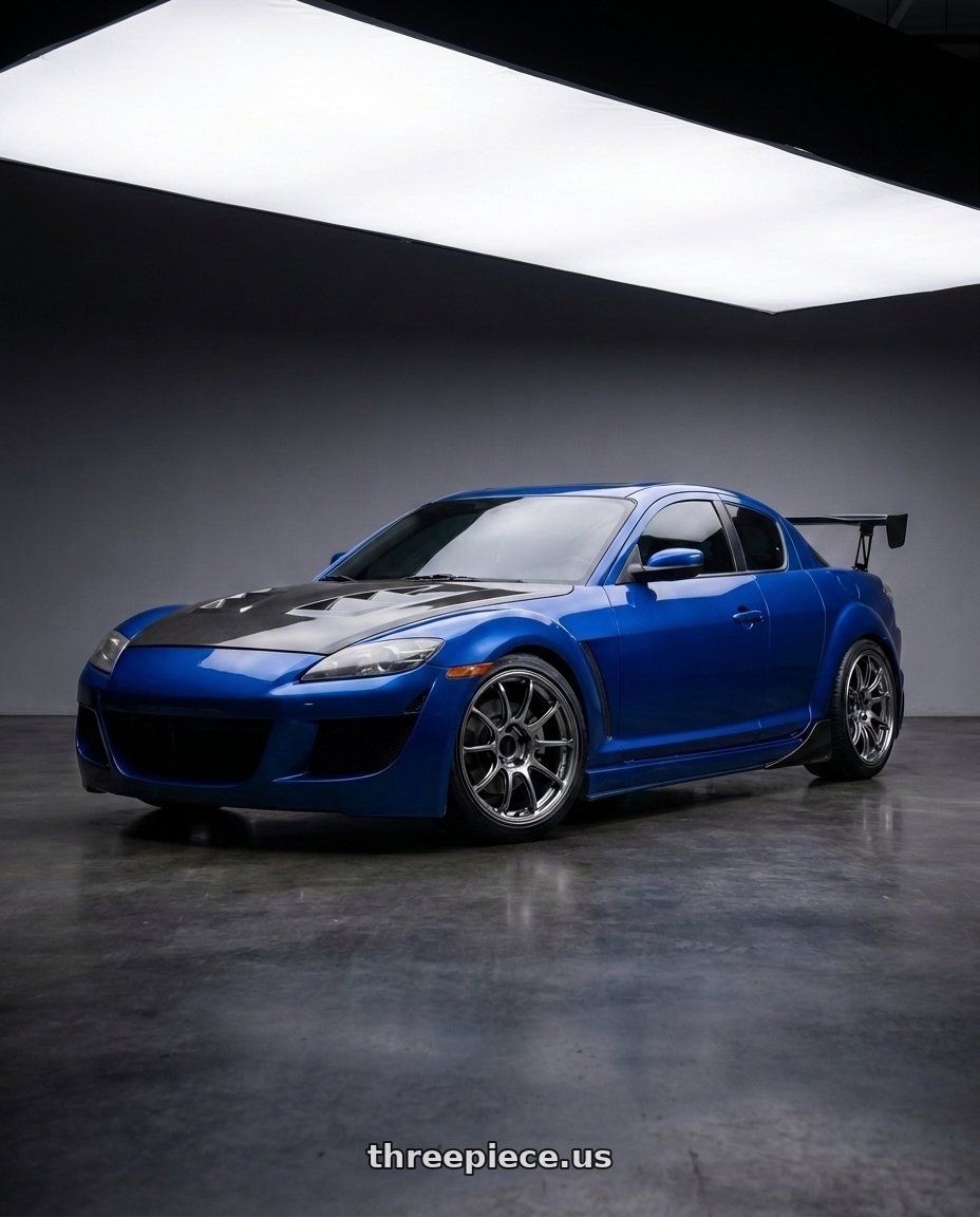 2010 mazda rx8 with Ssr Gtx01 5x114.3 18x8.5+38  DARK SILVER wheels