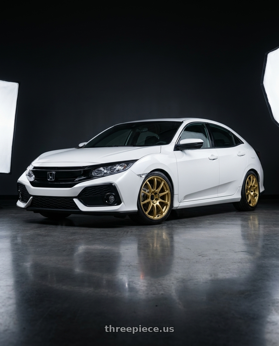 2019 Honda Civic with Advan RCIII 5x114.3 18x8.5+38 Gold wheels
