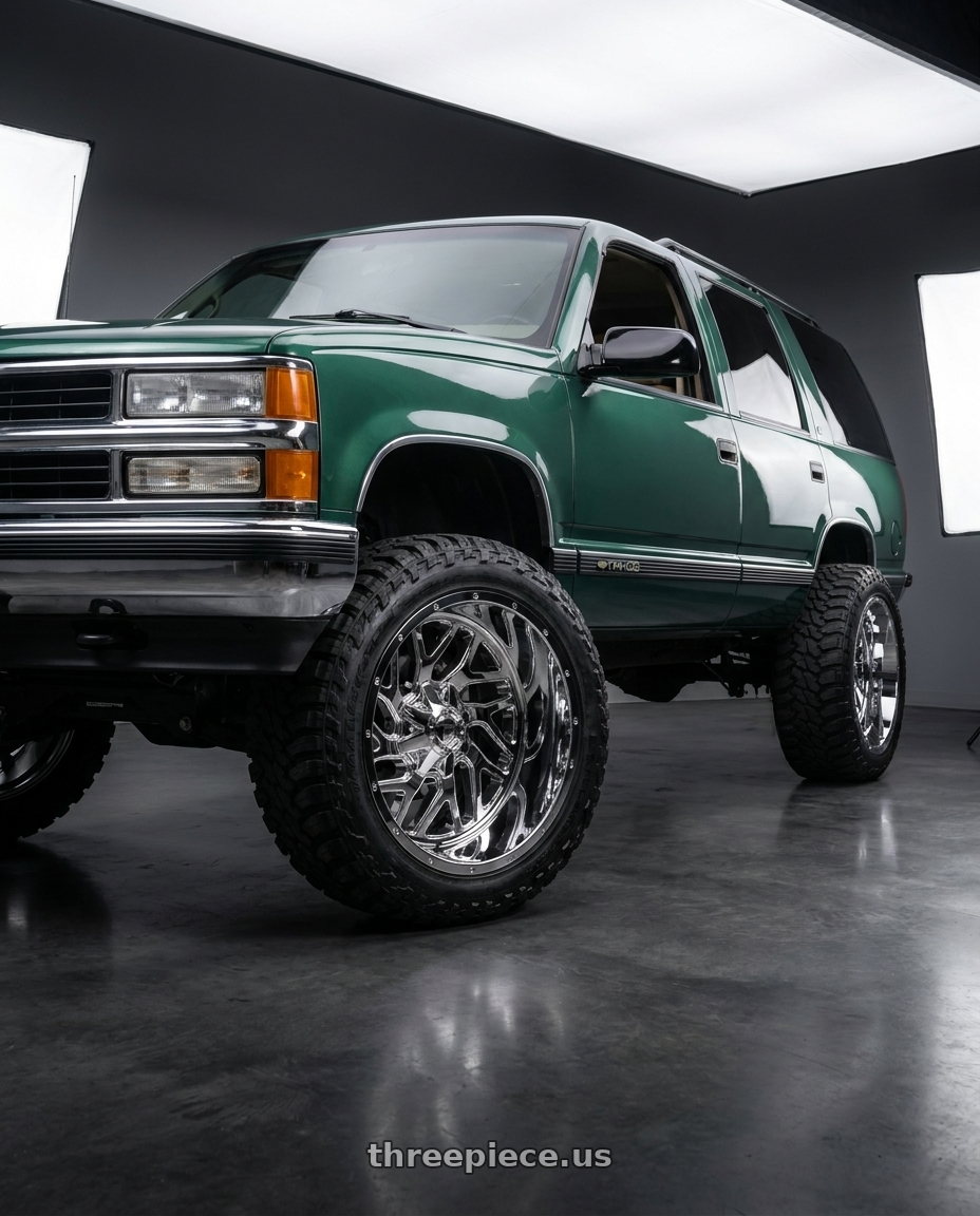 1995 Chevrolet tahoe with Fuel 2PC D210 TRITON 8X165.1 22X14 -70 CHROME PLATED wheels