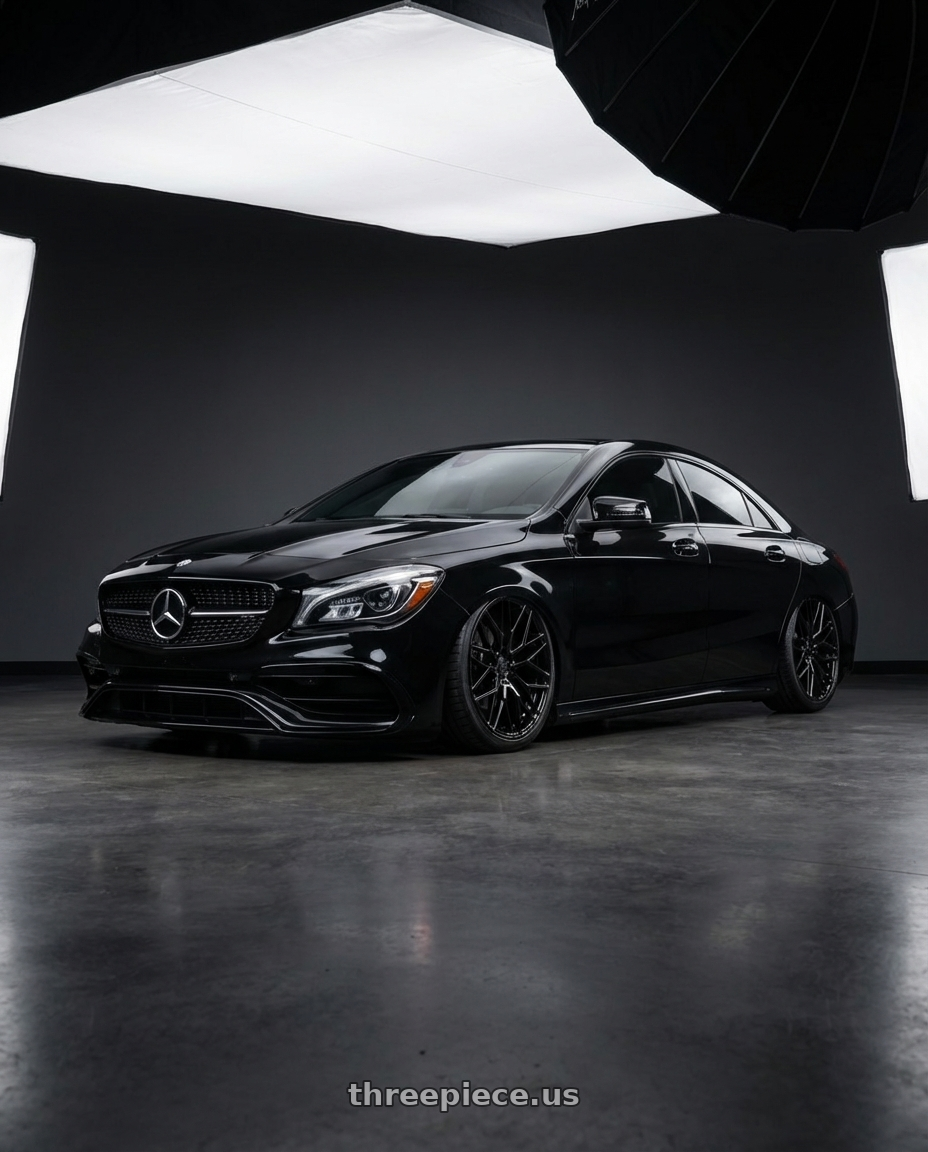 2018 Mercedes-Benz CLA C117 with Avant Garde Wheels M520R 5X112 19x9.5 +40 Gloss Black wheels