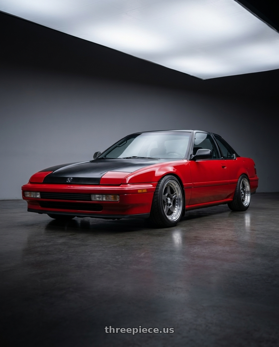 1991 Honda prelude with Work Meister Cr01 4x100 16x7+22 A Disk Matte Gunmetal wheels