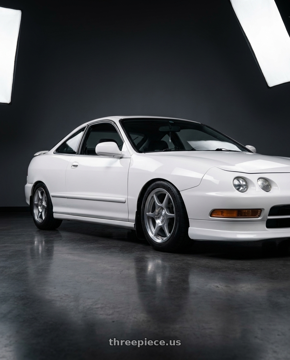 2001 acura integra with Klutch SL2 4x100 15x8.5  +17 Silver Machined wheels