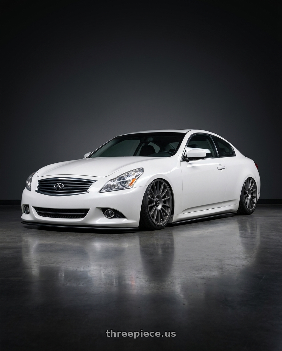 2014 Infiniti G37 Coupe with fifteen52 PODIUM 5x114.3 / 5x120 19x8.5 +35 FROSTED GRAPHITE (SATIN GREY) wheels
