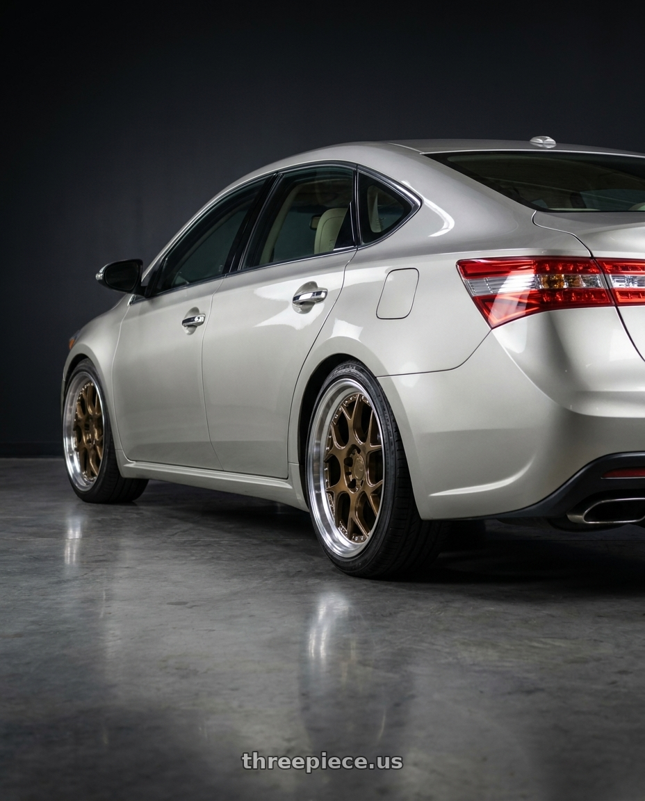 2013 toyota avalon with Aodhan DS01 5x114.3 18x8.5+35 Bronze w/Machined Lip wheels rear three quarter view slight stretch tires