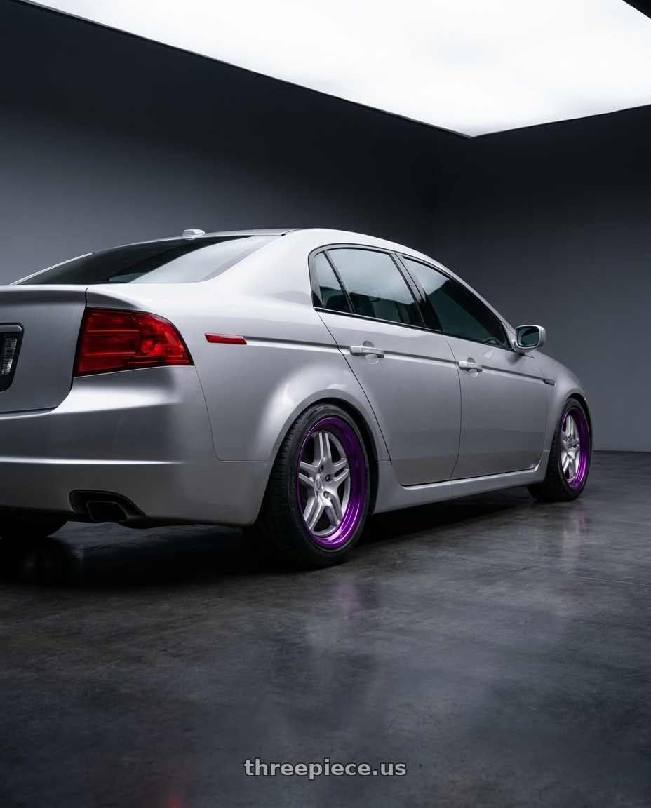2007 Acura TL with Threepieceus Hubcentric Rings wheels rear three quarter view square tires