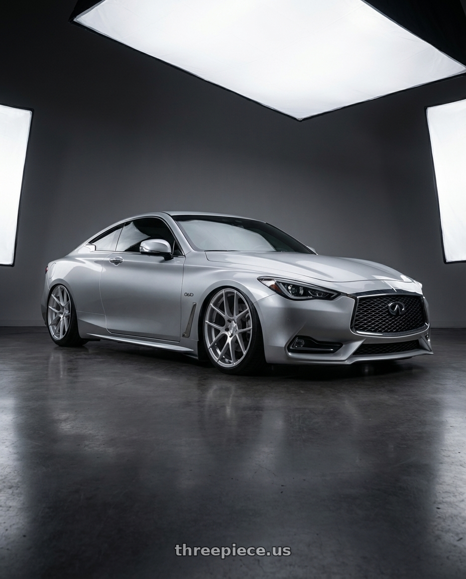 2020 Infiniti Q60 with Avant Garde Wheels M510 5X114.3 20x8.5 +20 Satin Silver wheels