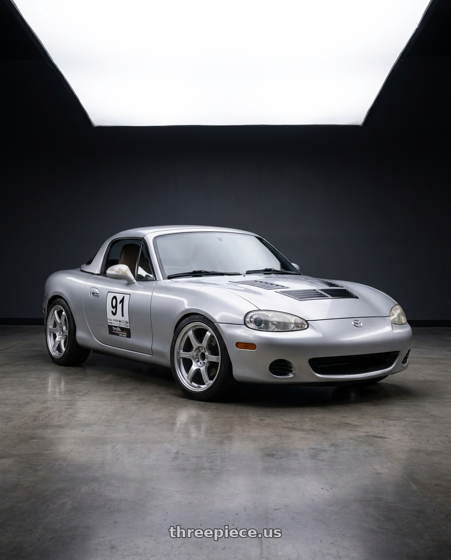 1999 Mazda Miata Base with Gram Lights 57DR 4x100 15x8+35 Grace Silver wheels