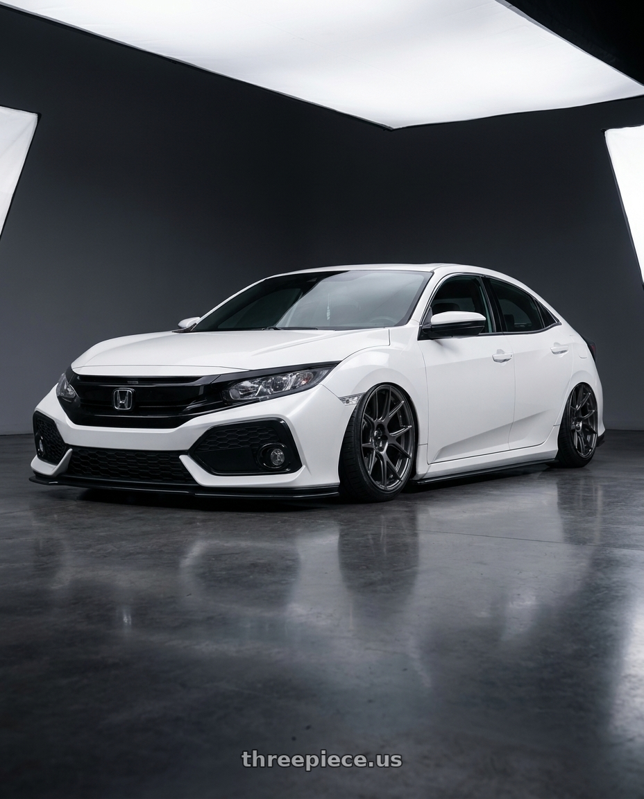2024 Honda Civic with Konig Ampliform 5x114.3 19x9.5+25 Dark Metallic Graphite wheels