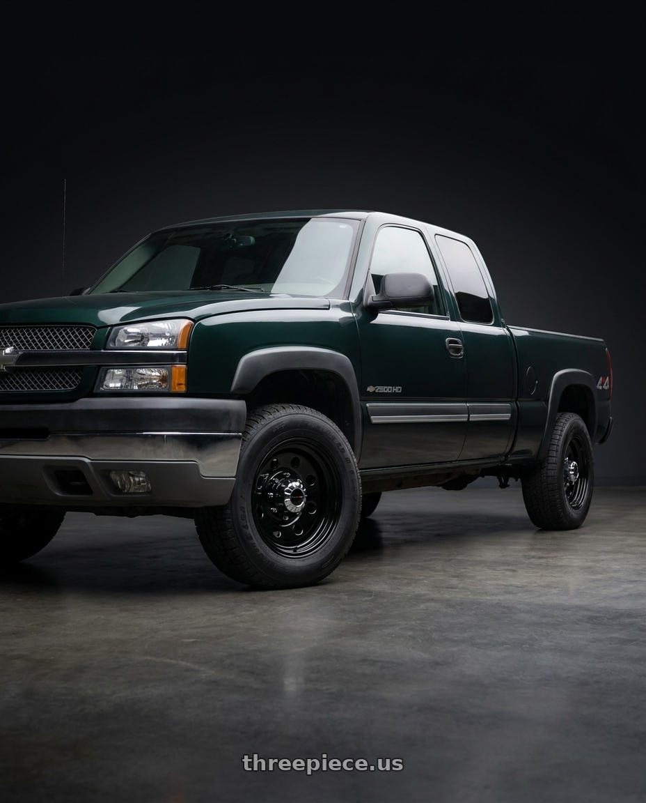 2003 Chevy 2500HD with Vision HD 85H 8x165.1 17x9-12 Gloss Black wheels