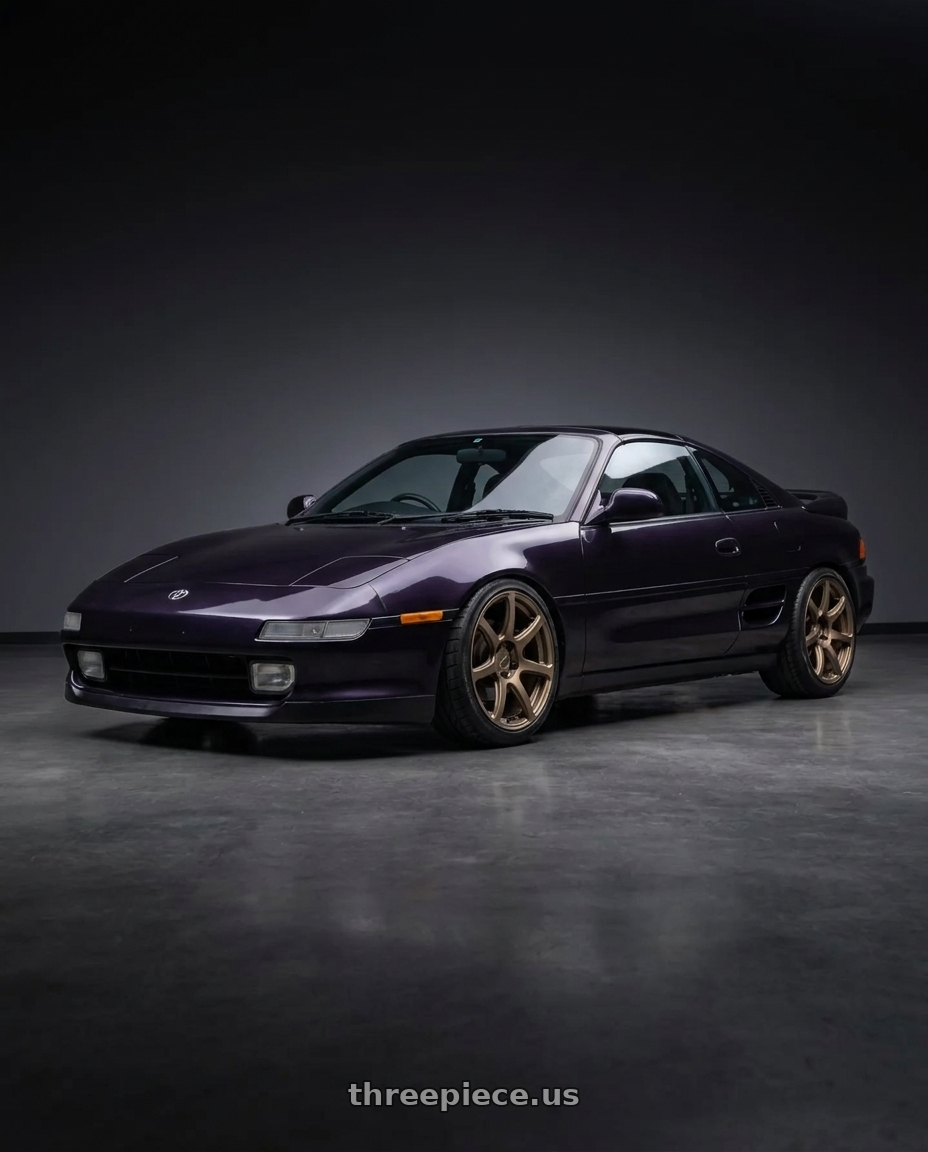 1998 toyota mr2 with Work Emotion T7r 5x108 18x8.5 +30 Matte Bronze wheels
