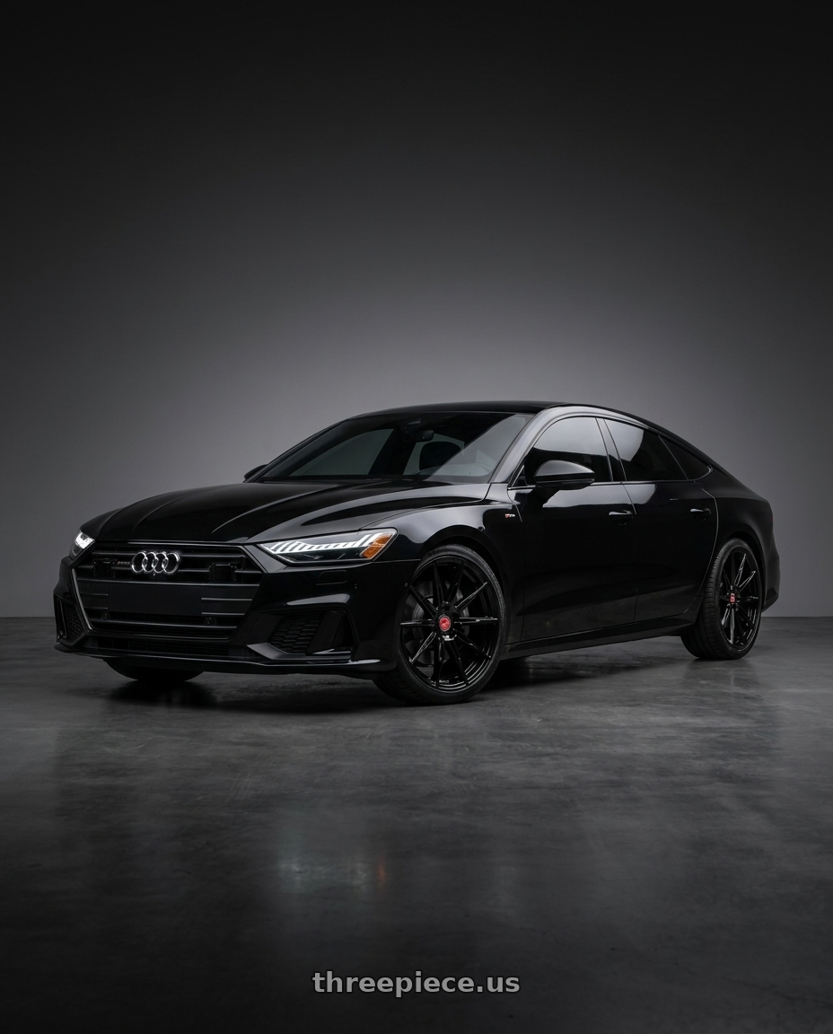 2020 audi A7 with Avant Garde F07R 5x120 20x9 +34 Gloss Black wheels