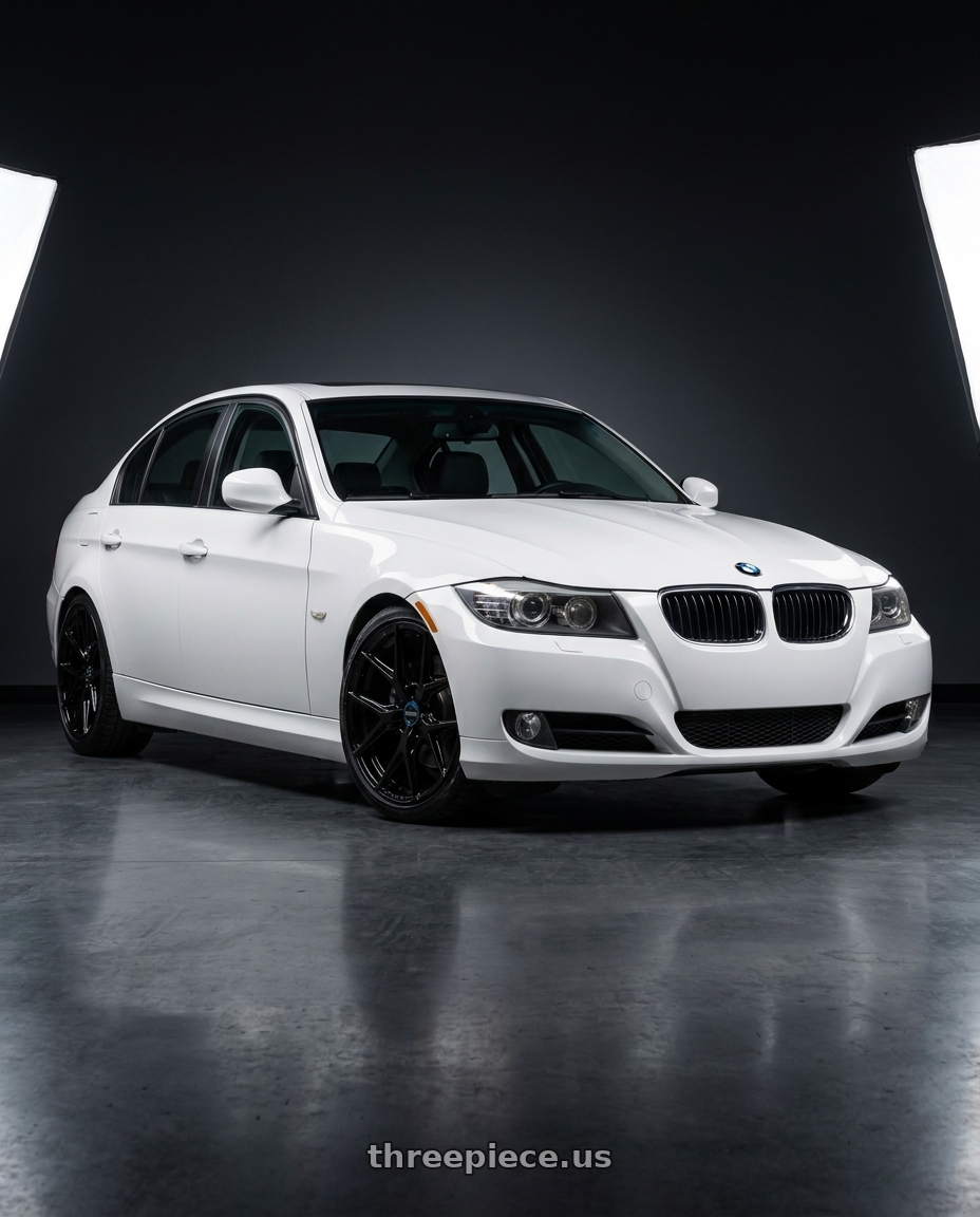 2009 Bmw 335I Alpine White with VOSSEN HF6-4 6X139.7 18x9 +0 GLOSS BLACK wheels