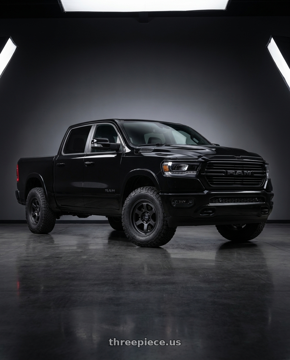 2025 Ram 1500 Lonestar with Volk Racing RAYS 08X 6x139.7 18x8.5-10 Diamond Black wheels
