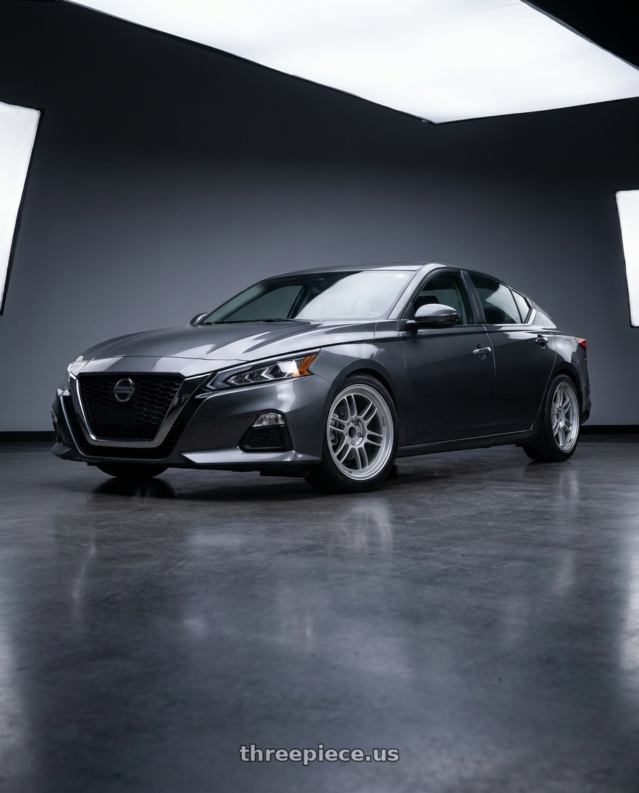 2021 Nissan Altima SV with Enkei RPF1 5x114.3 18x9+35 Silver wheels