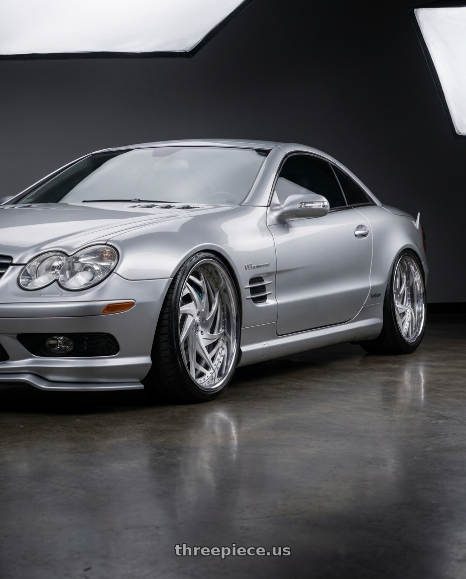 2006 Mercedes SL500 with Asanti Forged AF863 5x120 22x10.5 +42 Brushed wheels