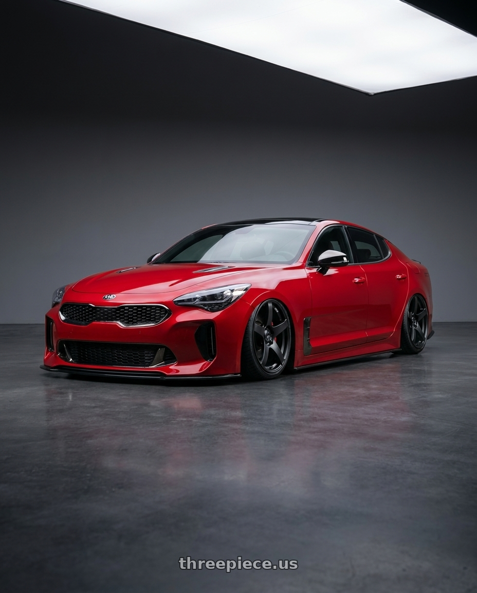 2022 Kia Stinger GT with Ssr Gtv01 5x114.3 19x8.5+38  FLAT BLACK wheels