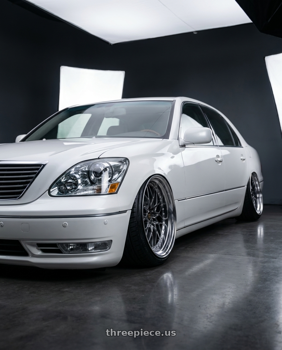 2004 lexus ls430 with Work Vs-Xv 5x100 18x10-37 A Disk Brilliant Silver Black wheels