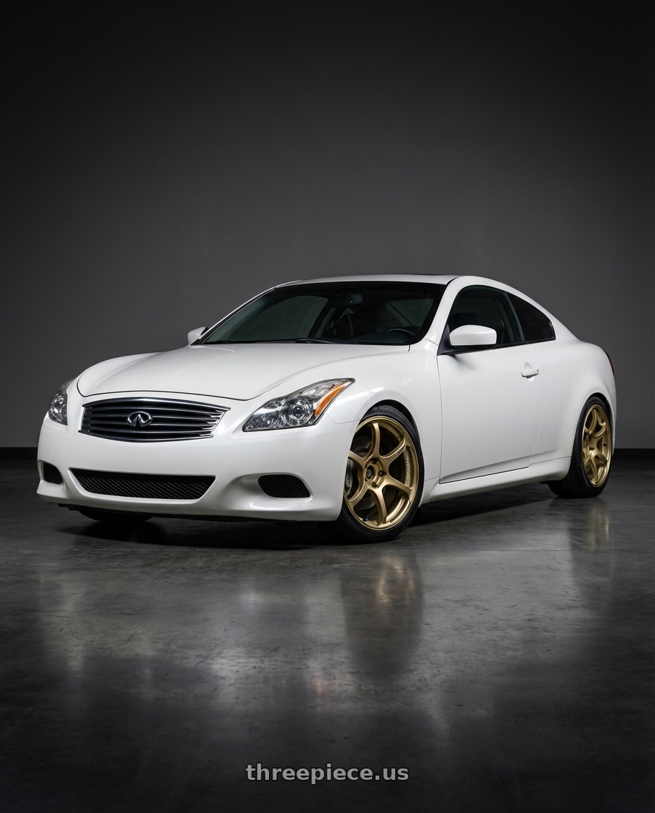 2014 Infiniti G37 Coupe with Advan RGII 5x114.3 19x10+35 Gold wheels
