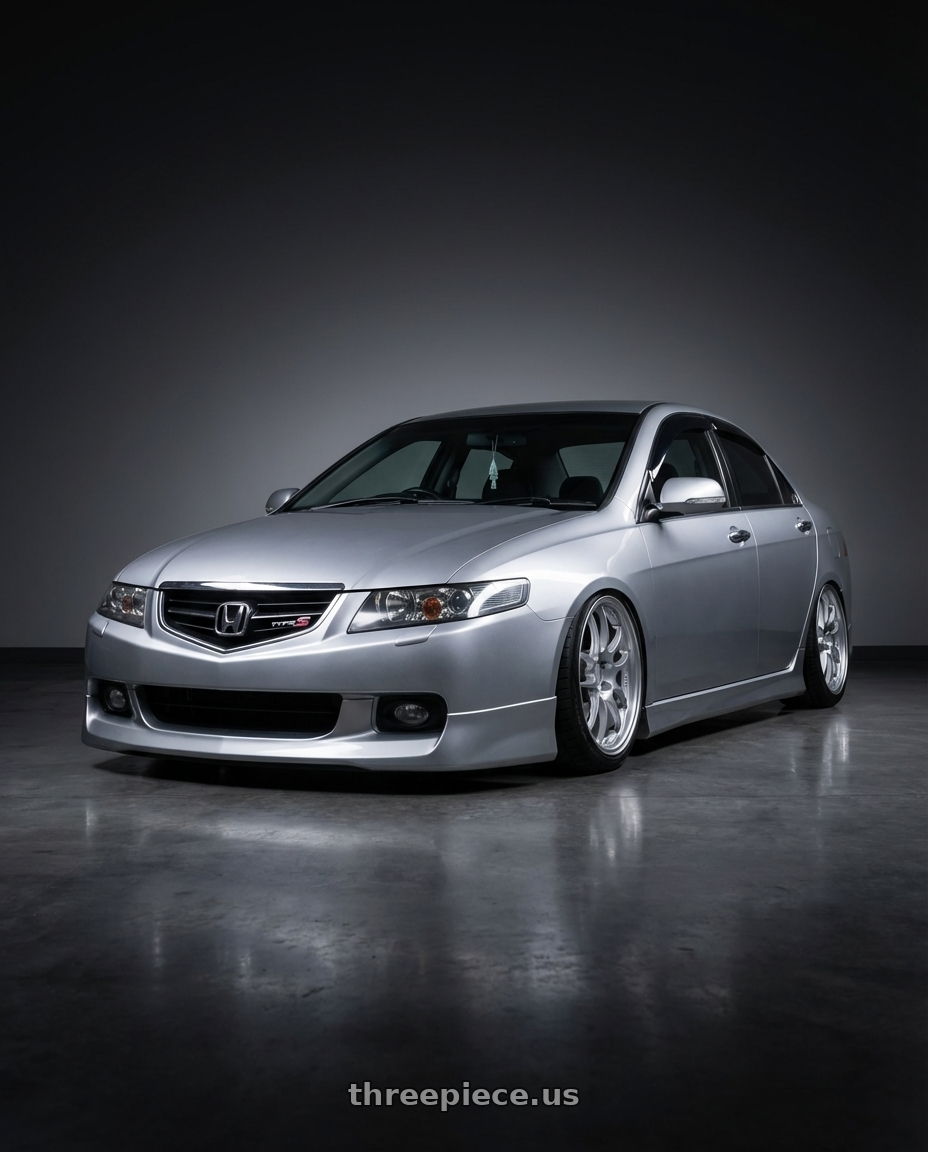 2004 Honda AccordEuro Cl9 Silver with Enkei PF01 5x114.3 17x9+48 Silver wheels