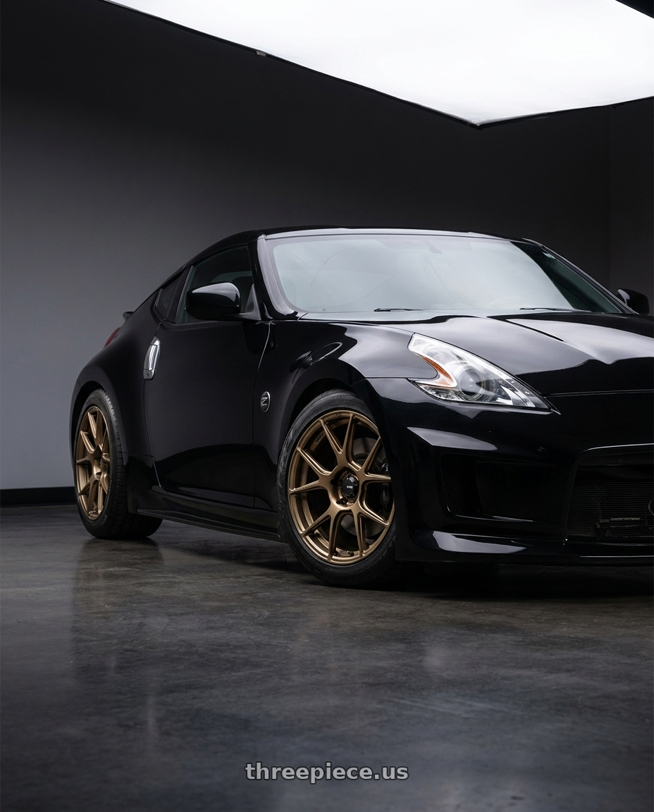 2010 nissan 370z with Konig Ampliform 5x114.3 19x9.5+25 Gloss Bronze wheels