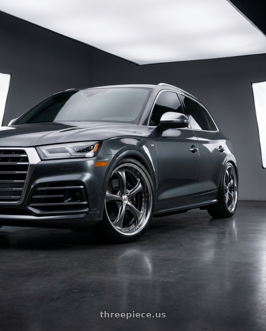 2018 Audi sq5 with Work Wheels VS-KF 5x112 21x10+28 Brilliant Silver Black A Disk FULL REVERSE wheels