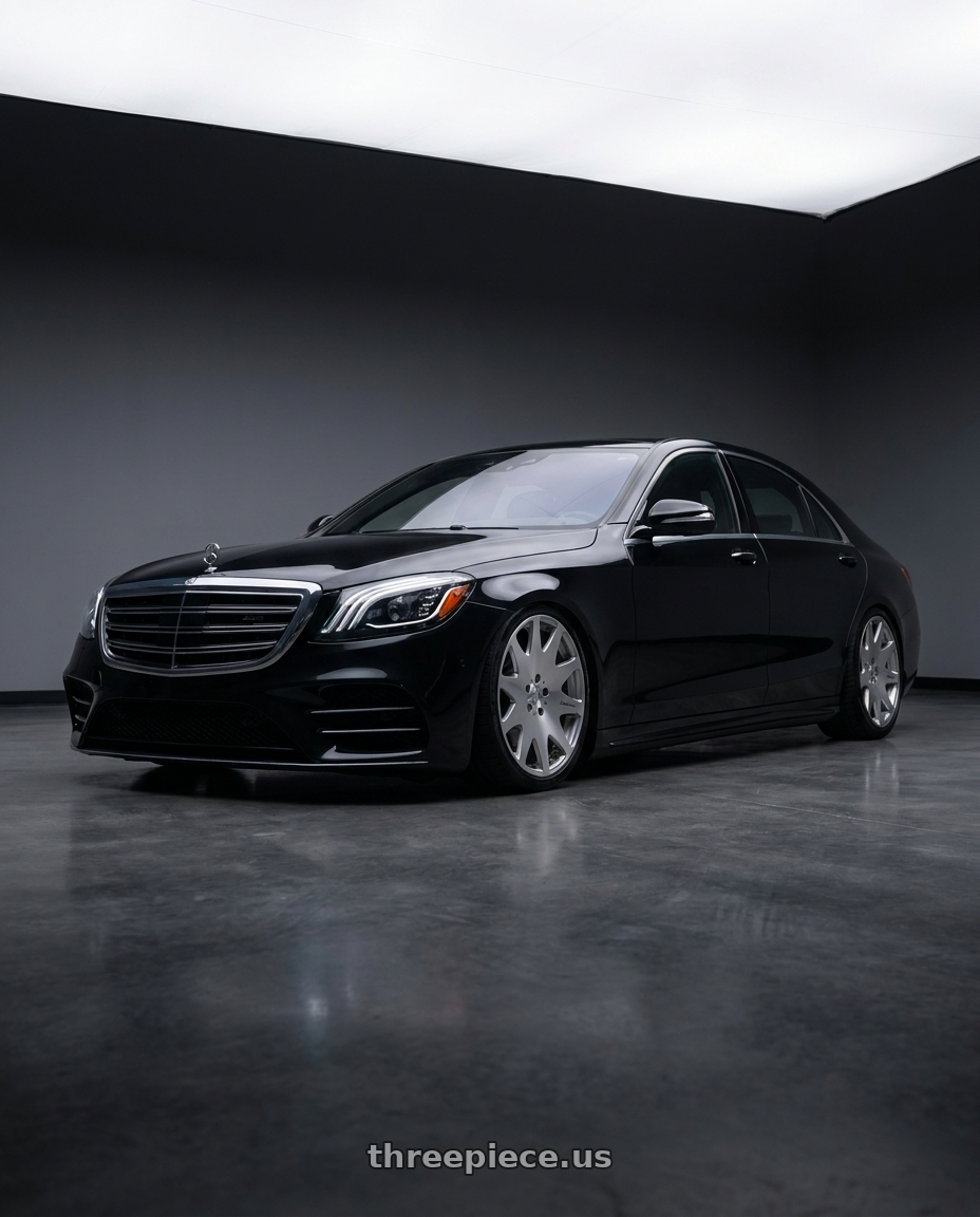 2018 Mercedes s560 with MRR HR3 5x114.3 19x9.5  +40 Silver Machine Face wheels