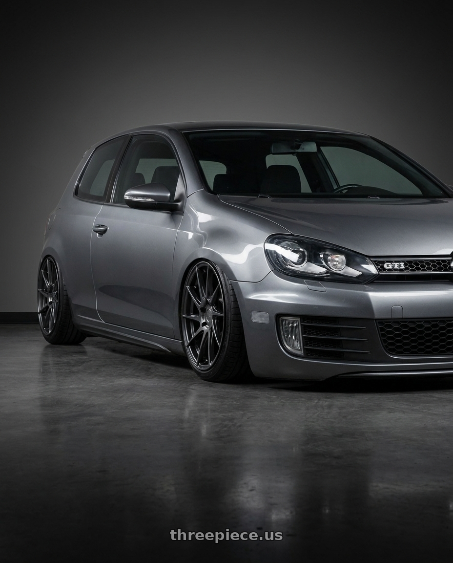 2013 Volkswagen GTI MK6 with Aodhan AH09 5x112 18x8.5 +35 Hyper Black wheels