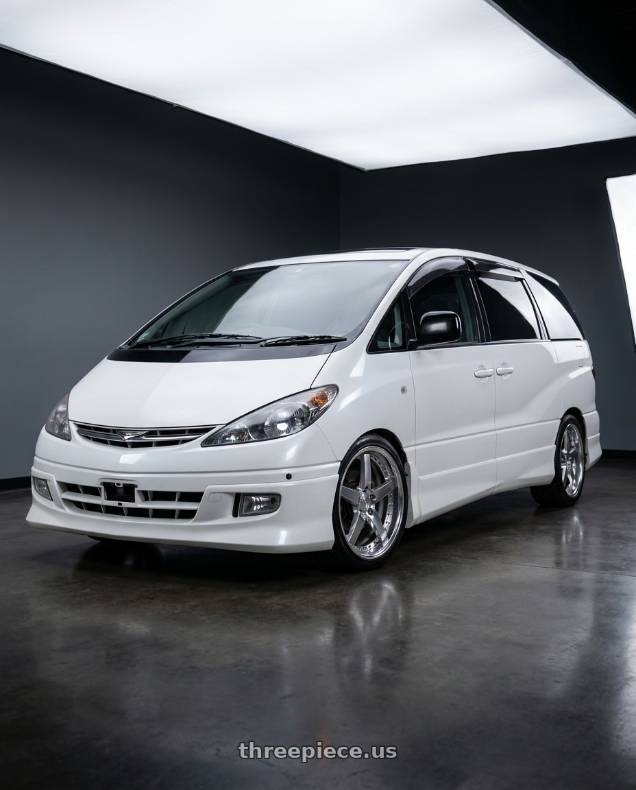 2000 toyota estima acr30w with Work Gnosis Gr203 5x114.3 19x8+38 W Disk Buff Finish wheels