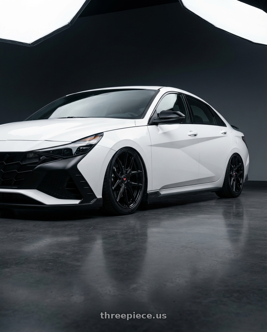 2024 Hyundai Elantra N with Vossen HF-5 19x8.5 / 5x114.3 / ET32 / Flat Face / 73.1 - Gloss Black Wheel - HF5-9N60 wheels