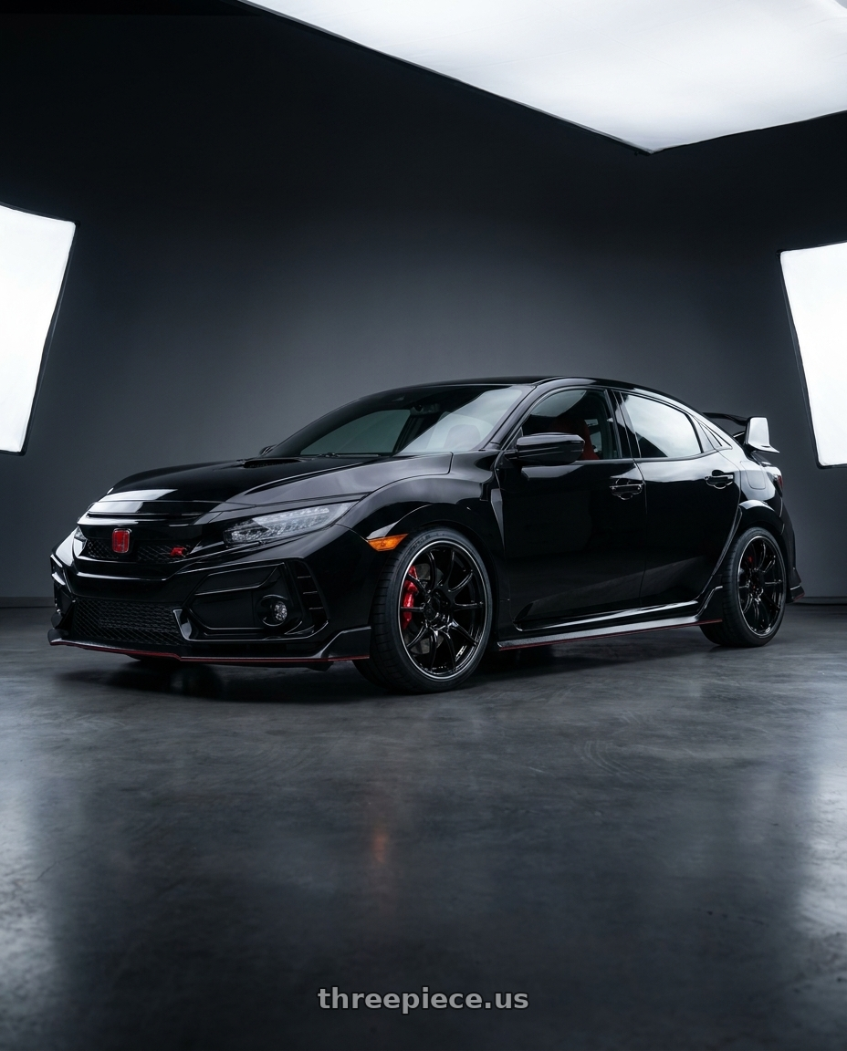 2021 Honda Civic Type R with Advan Racing RZII 5x120 18x8.5 +35 RACING GLOSS BLACK & RING wheels