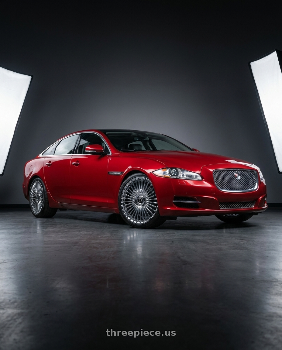 2014 Jaguar xjl red with DOLCE LUXURY TRENTO 6x135/6x139.7 22x9.5 +35 Chrome wheels