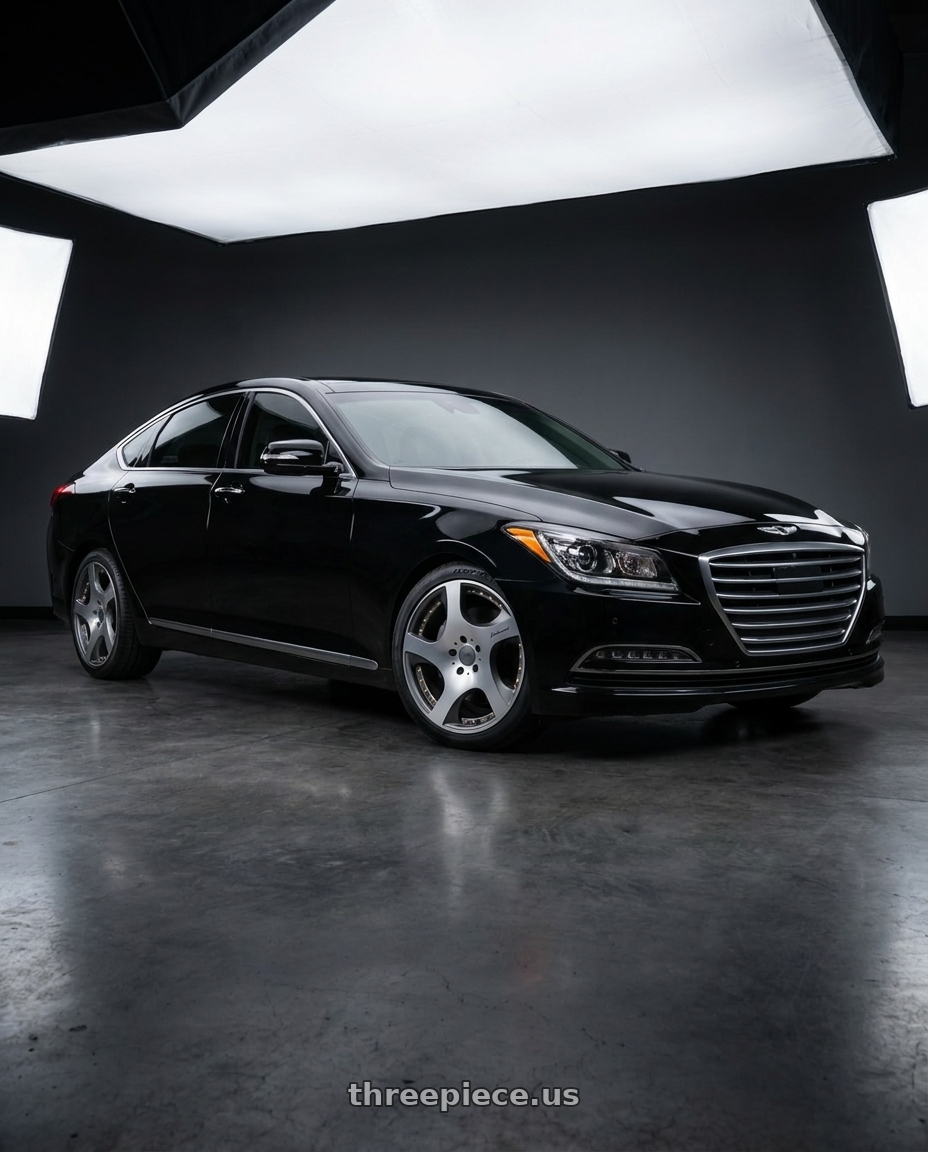 2016 Hyundai Genesis 3 8 with MRR VP3 5x114.3 19x8.5  +35 Matte Gun Metal Graphite wheels