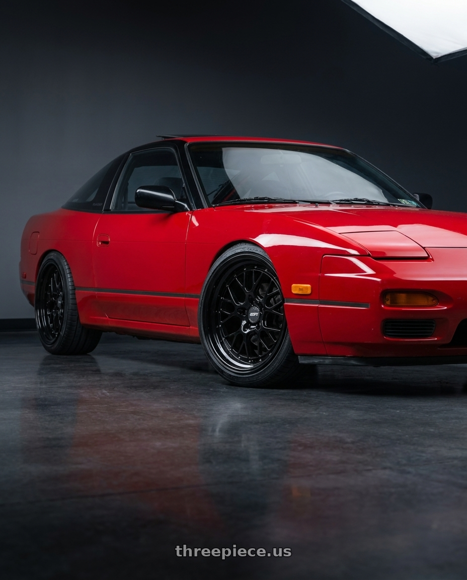 1991 Nissan 240SX with ESR Wheels CS SERIES CS11 5x115 18x9.5 +35 Gloss Black wheels