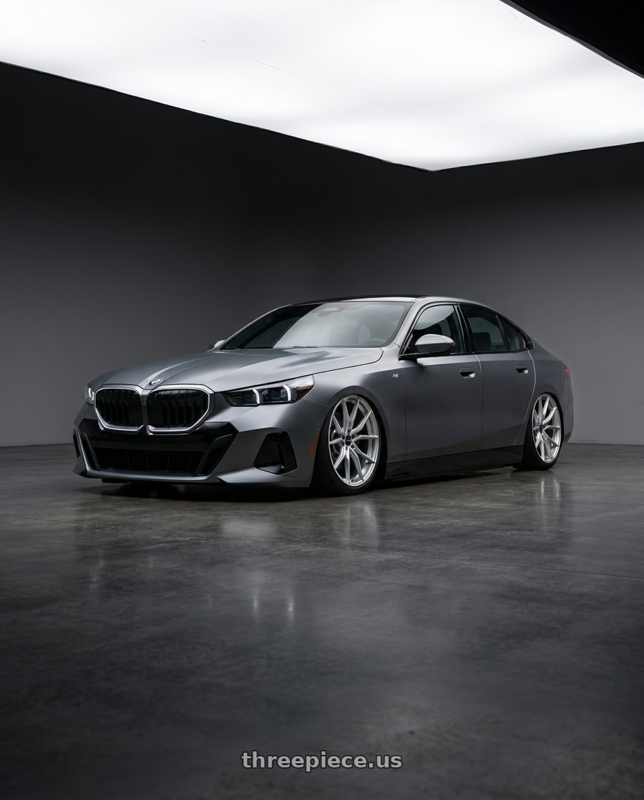 2024 Bmw i5 with Advanti Racing 80S Hybris 5X112 19x8.5 +35 Silver with Machined Face wheels