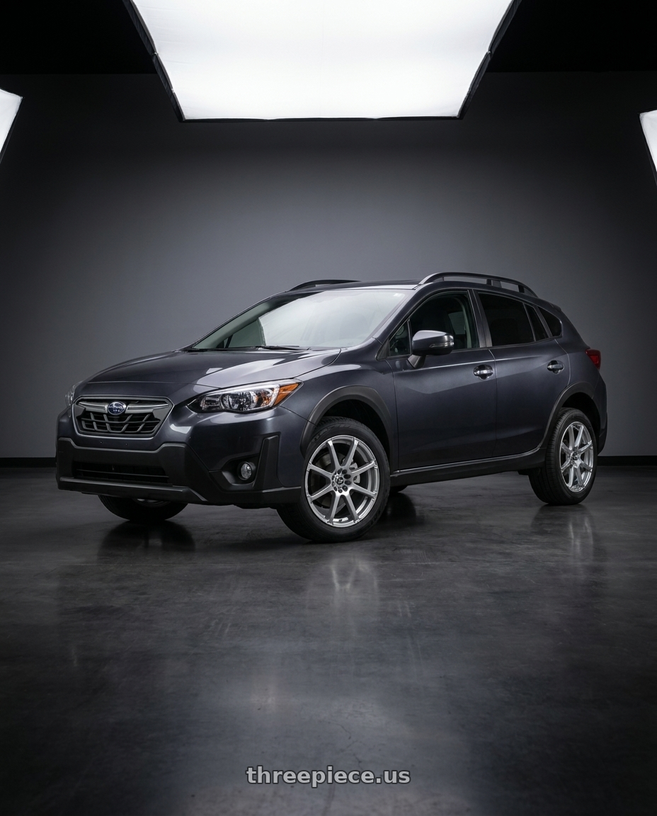 2022 Subaru Crosstrek Sport with Enkei EDR9 5x100/114.3 17x8+45 Silver wheels