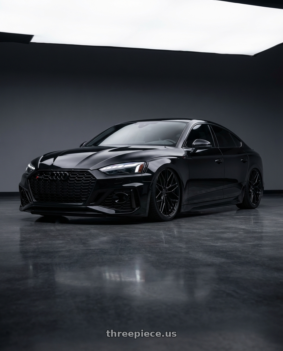 2022 Audi RS5 with Avant Garde Wheels M520R 5X112 20x10 +25 Gloss Black wheels