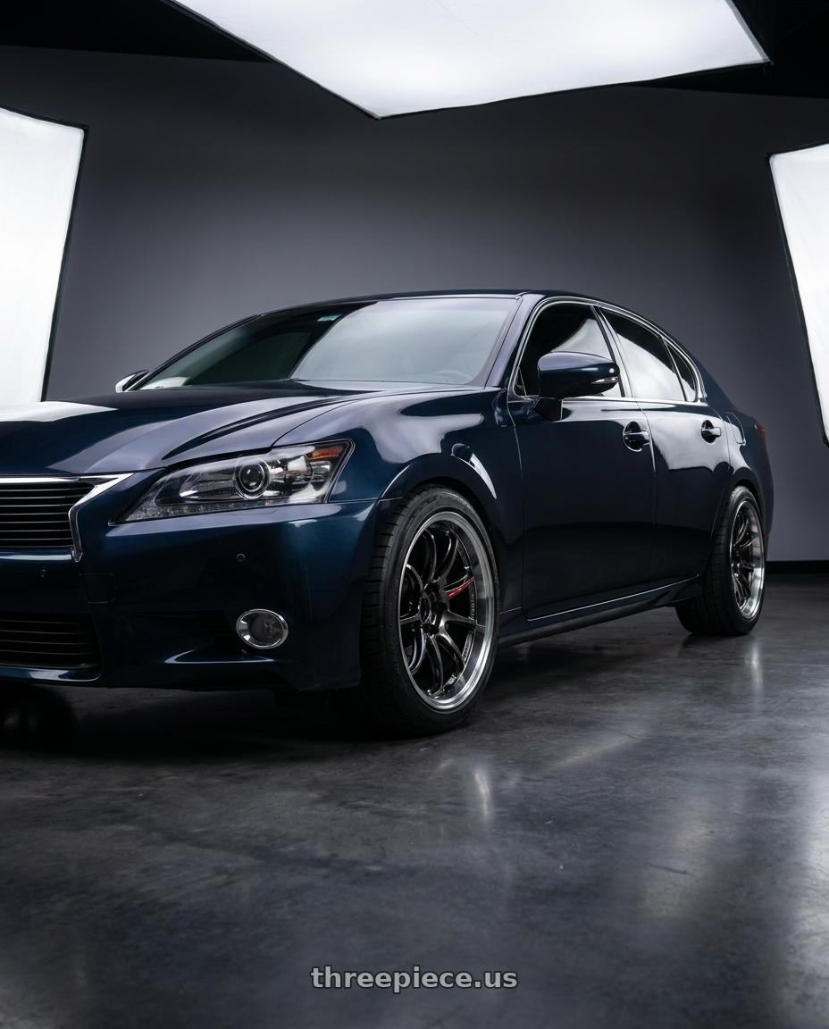 2014 Lexus gs 350 with Work Emotion Zr10 5x100 18x9.5 +30 Glim Black Diamond Rim cut wheels