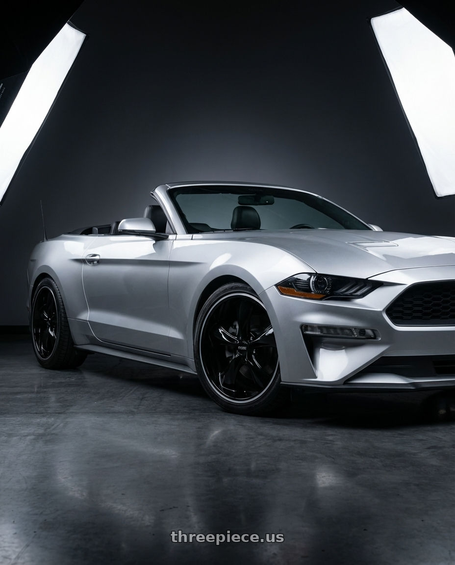 2018 ford mustang with Foose 1PC F104 LEGEND 5X114.3 20X10 +40 GLOSS BLACK MILLED wheels