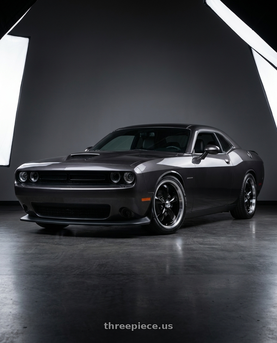 2021 Dodge Challenger SXT with Vision American-Muscle 142 Legend 5x115 17x7+6 Gloss Black Machined Lip wheels