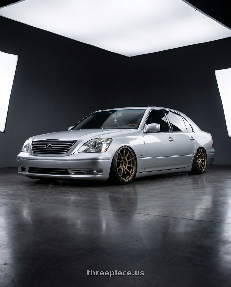 2004 lexus ls430 with Volk Racing ZE40 M-SPEC 5x114.3 19x9.5 +35 BRONZE wheels