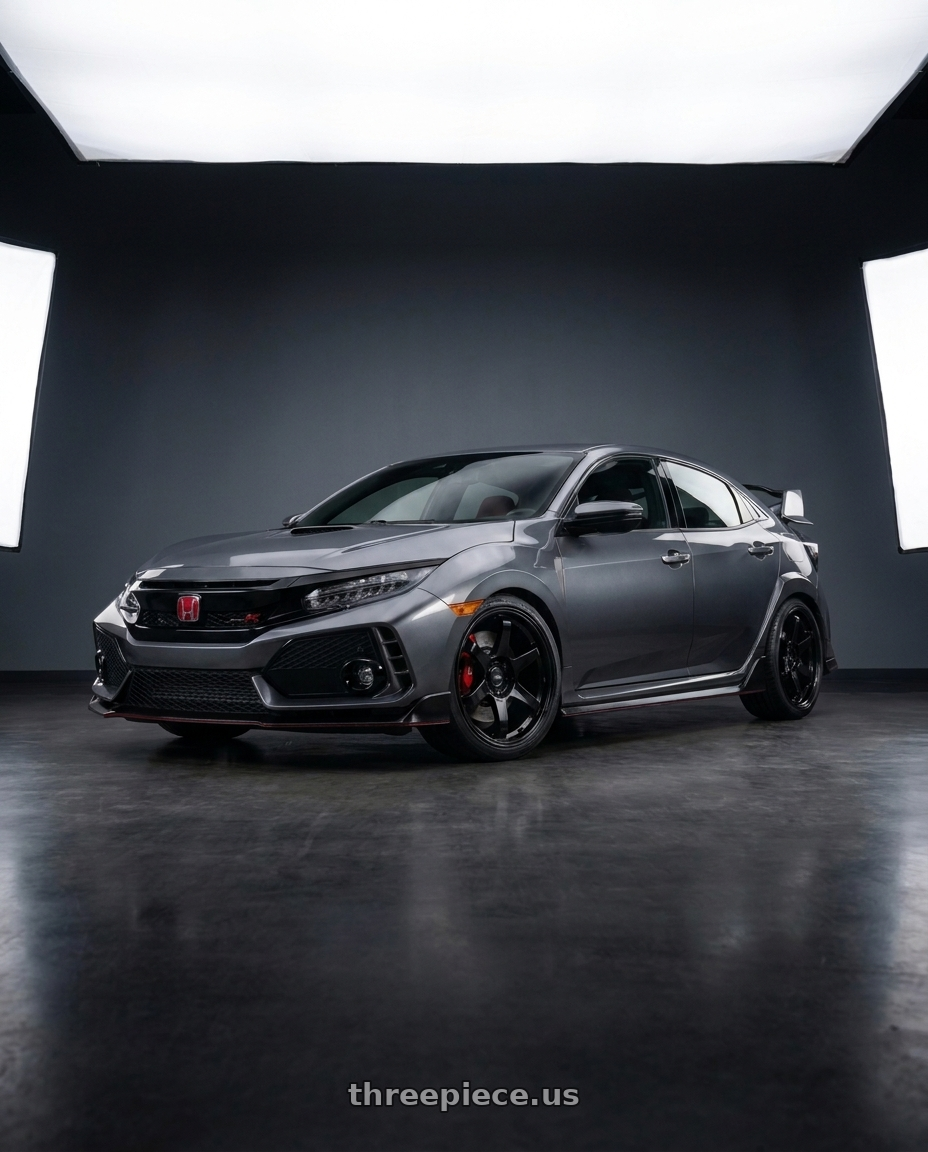 2019 honda civic type r with Enkei T6R 5x120 18x9.5+45 Gloss Black wheels