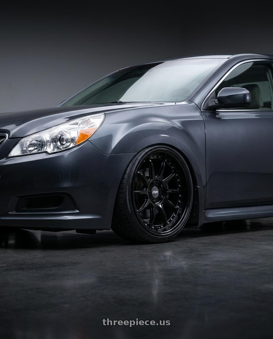 2014 Subaru Legacy 2 5 with ESR Wheels CS12 5x100 18x9.5 +35 Gloss Black wheels