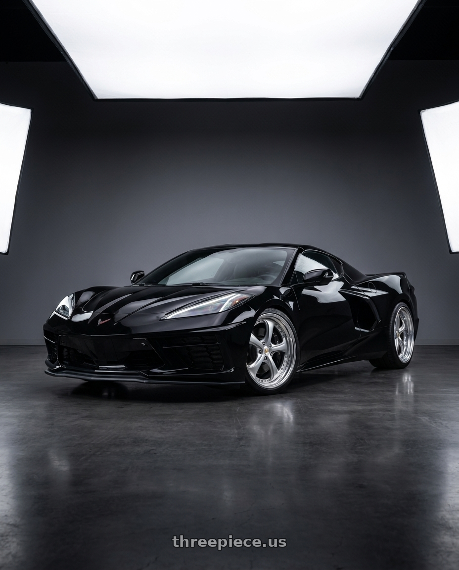 2025 chevrolet corvette with Work Wheels VS-KF 5x120 20x11+46 Light Grey Silver O Disk STEP RIM wheels