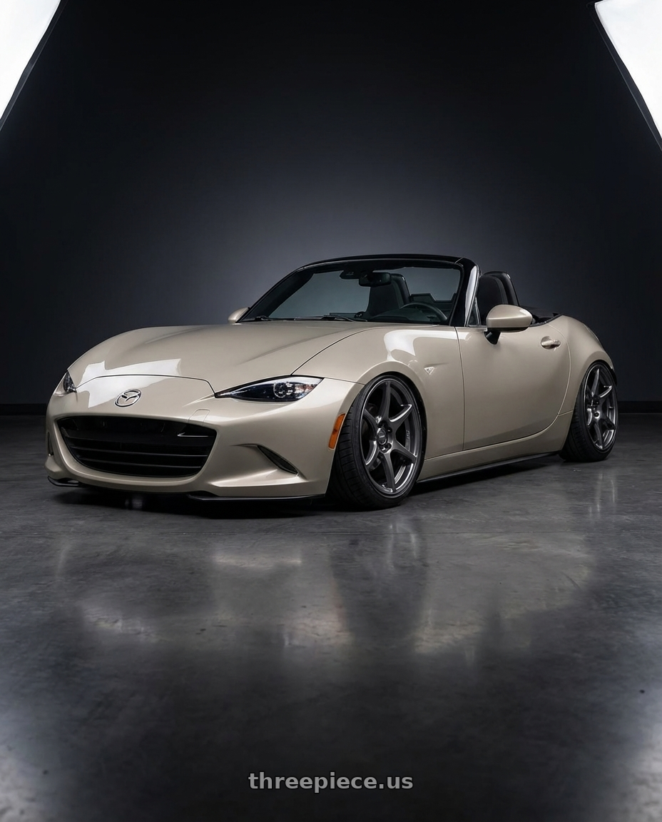 2021 Mazda MX-5 Miata ND with Kansei K11G Tandem 5x114.3 17x9 35 Gunmetal wheels
