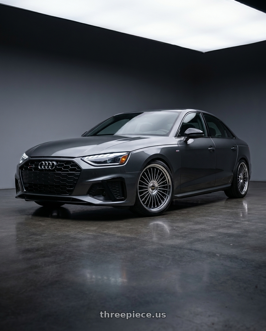 2020 Audi A4 with Work Emitz Black Polish 5x112 19x7.5 +38 wheels